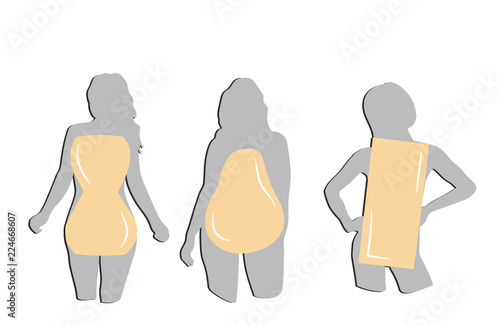 silhouettes of women with different types of figures. vector illustration.