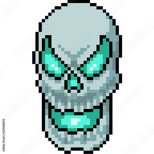vector pixel art evil skull