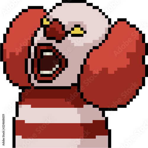 vector pixel art evil clown