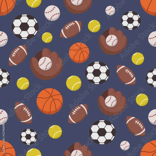 Seamless pattern of sport objects