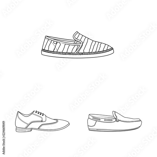 Isolated object of man and foot sign. Set of man and wear stock symbol for web.