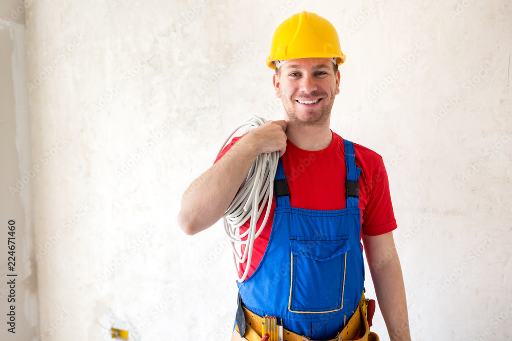 Electric cable placement on a working site Electric cable placement on a working site