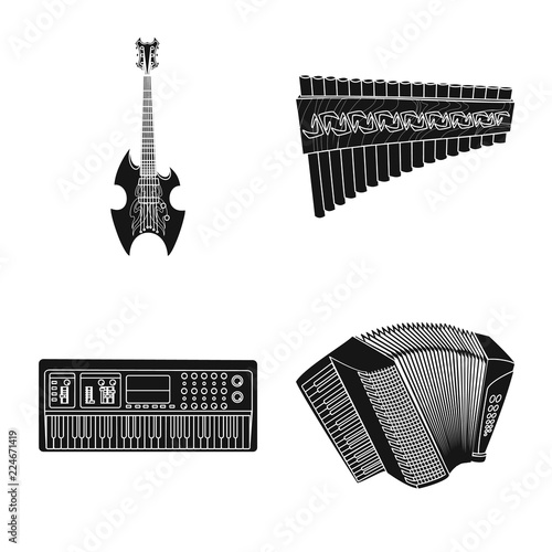 Vector design of music and tune symbol. Set of music and tool vector icon for stock.