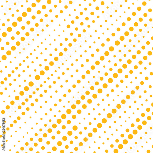 Abstract yellow dotted stripes diagonally pattern isolated on white background.