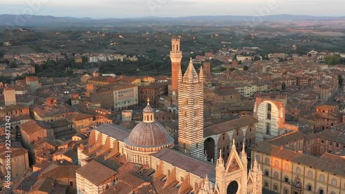 Siena at Dusk - Aerial in 4K photo