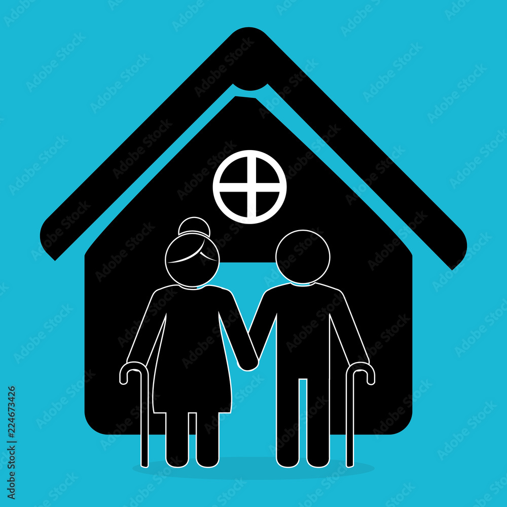 family members on house silhouette characters family members on house silhouette characters
