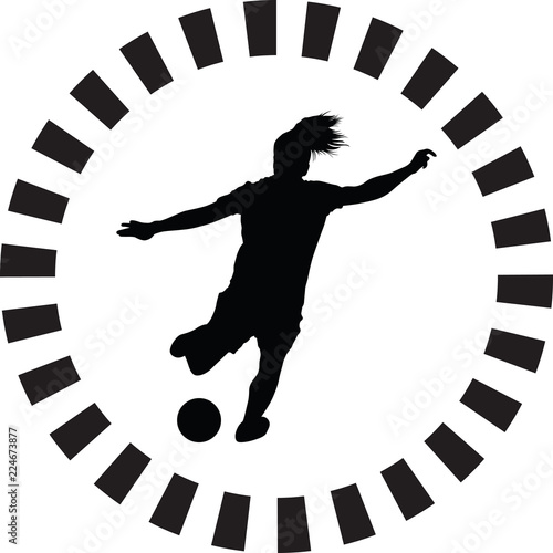 soccer women silhouette. girl player vector