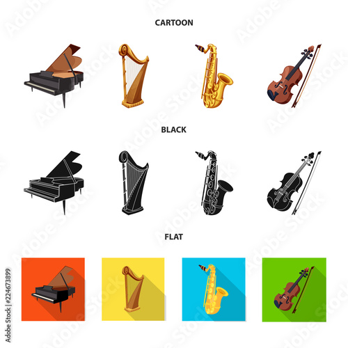 Isolated object of music and tune sign. Collection of music and tool stock vector illustration.