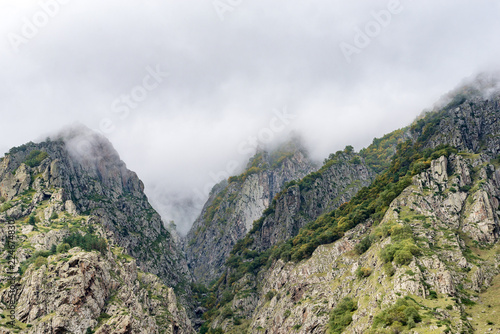 Beautiful landscapes with high mountains of Georgia