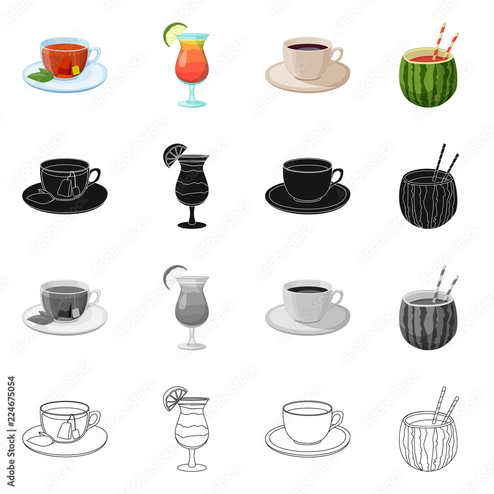 Vector design of drink and bar sign. Set of drink and party vector icon for stock. Vector design of drink and bar sign. Set of drink and party vector icon for stock.