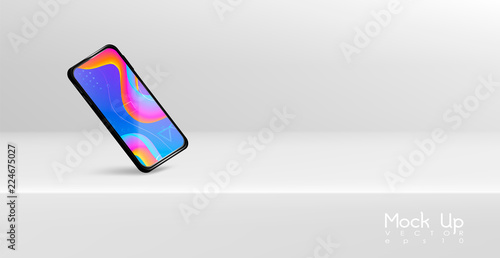 Simple Vector background with studio table, stage, room, ground, floor... Advertise product, copy space.
