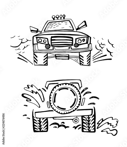 Off Road Hand Drawn Car