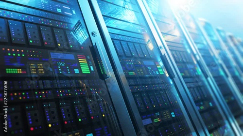 Server room interior in datacenter