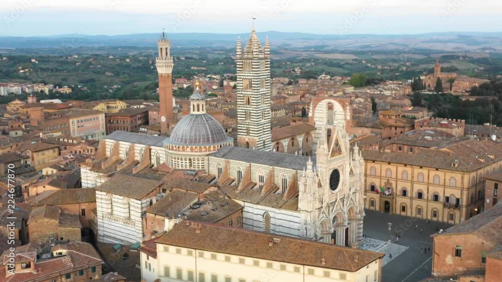 Duomo of Siena - Aerial View in 4K Duomo of Siena - Aerial View in 4K