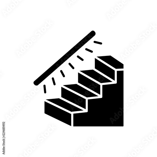 Vector illustration of stairway lighting. Flat icon of linear stair lights. Home & office lighting. Isolated on white background.