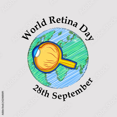 illustration of elements of World Retina Day Background. illustration of Retina with World Retina Day text on the occasion of World Retina Day.
 photo