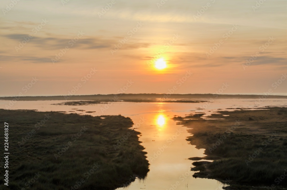 Sunrise at High Tide On Salt Marsh 