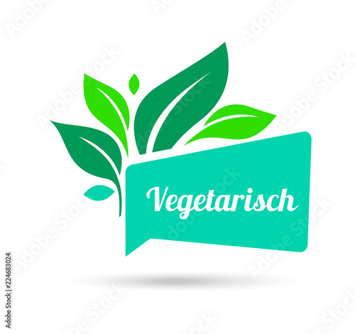 Vegetarian sign. Organic food, farm fresh and natural product sticker. Label organic, bio, natural design template.