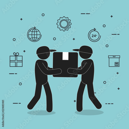 delivery service workers characters