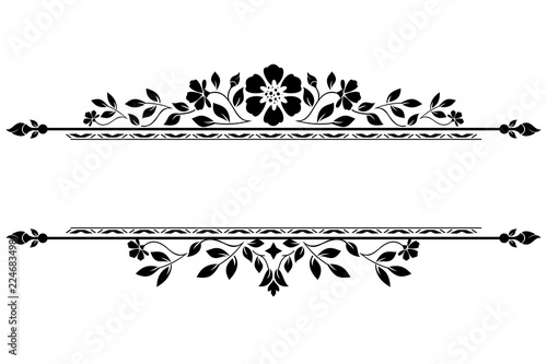 Vintage black element. Graphic vector design. Damask graphic ornament