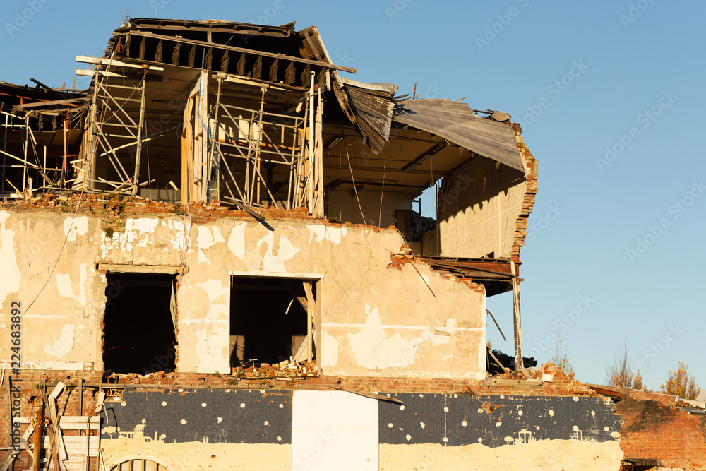 Building damaged in earthquake New Zealand Building damaged in earthquake New Zealand