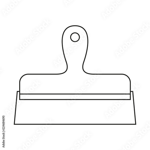 Line art black and white whide spatula