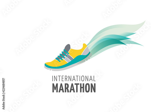 Run icon, symbol, marathon poster and logo