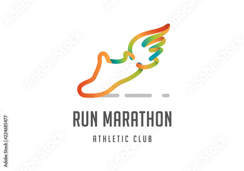 Run icon, symbol, marathon poster and logo