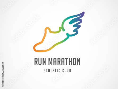 Run icon, symbol, marathon poster and logo