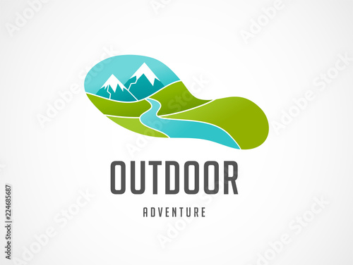 Run icon, symbol, marathon poster and logo
