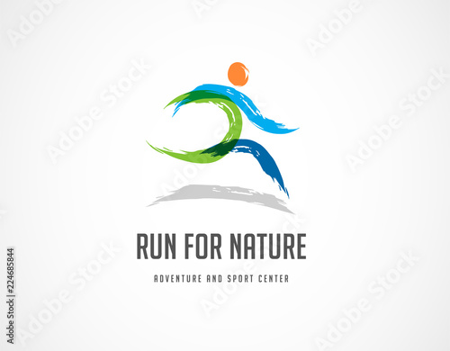 Run icon, symbol, marathon poster and logo
