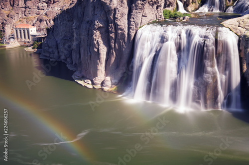 Shoshone Falls is one of the largest natural waterfalls in the United States and a natural attraction in Twin Falls .(Idaho) 