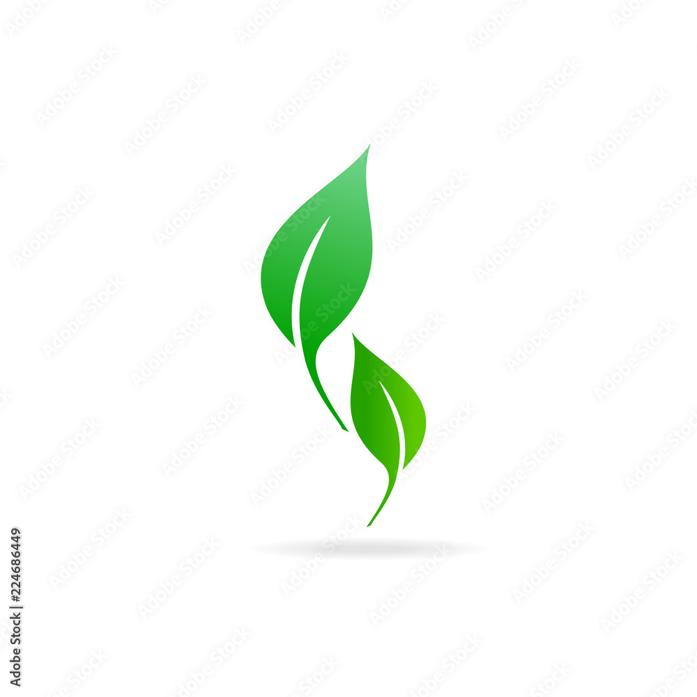 Green Leaf Icon Vector Illustrations. Ecology icon. Green Leaf Icon Vector Illustrations. Ecology icon.