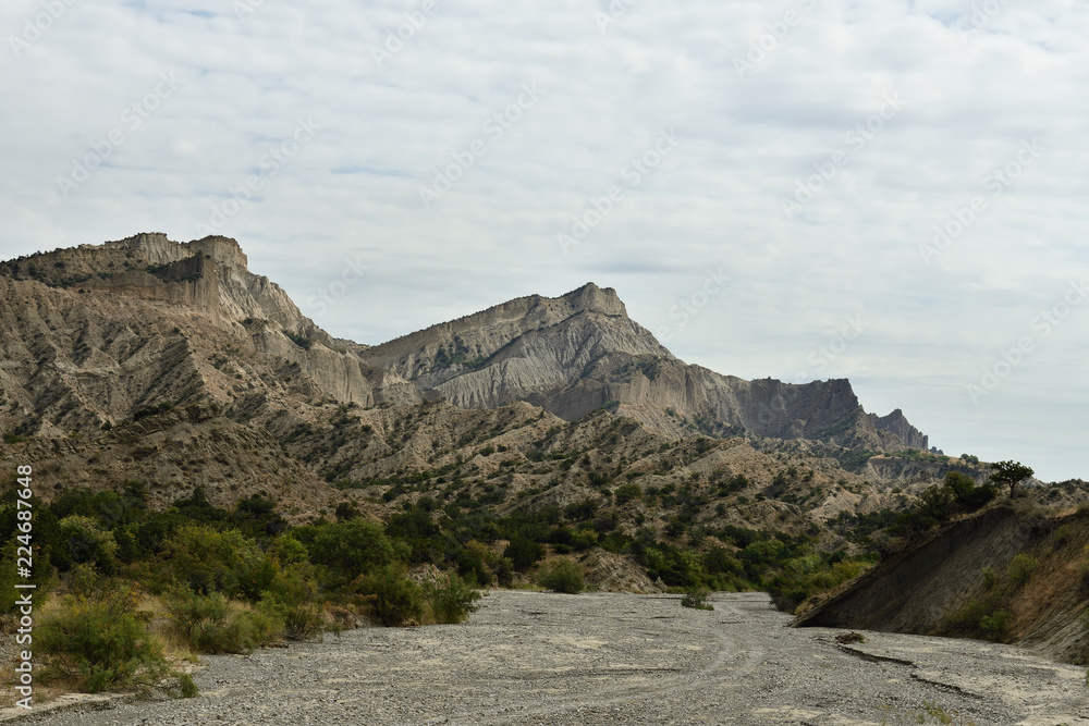 Vashlovani National Park the driest deserts in Georgia. Panoramic view of mountains and canyons in Kakheti – Georgia.