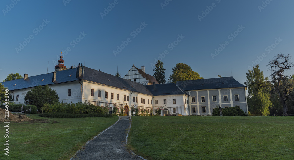 Castle Velke Losiny in summer sunny morning