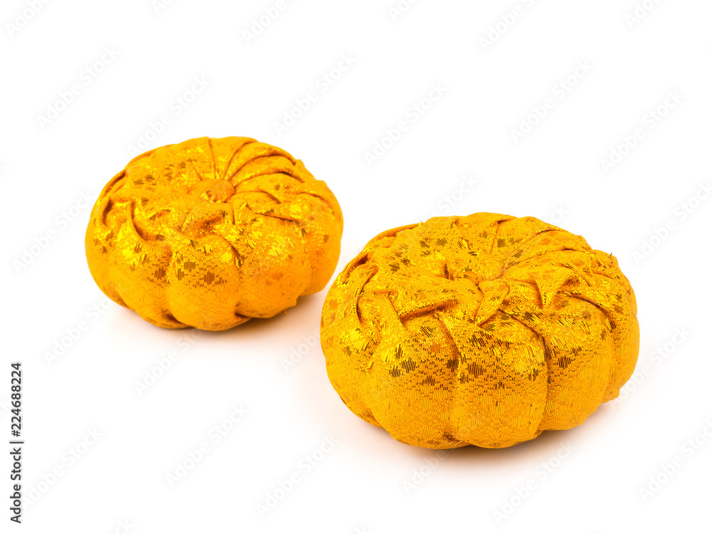 Gold Pillow on white background. Gold Pillow on white background.