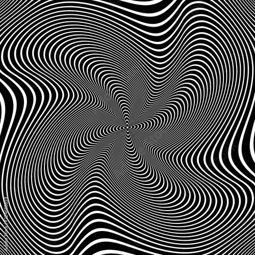 Abstract op art design. Illusion of whirl movement.