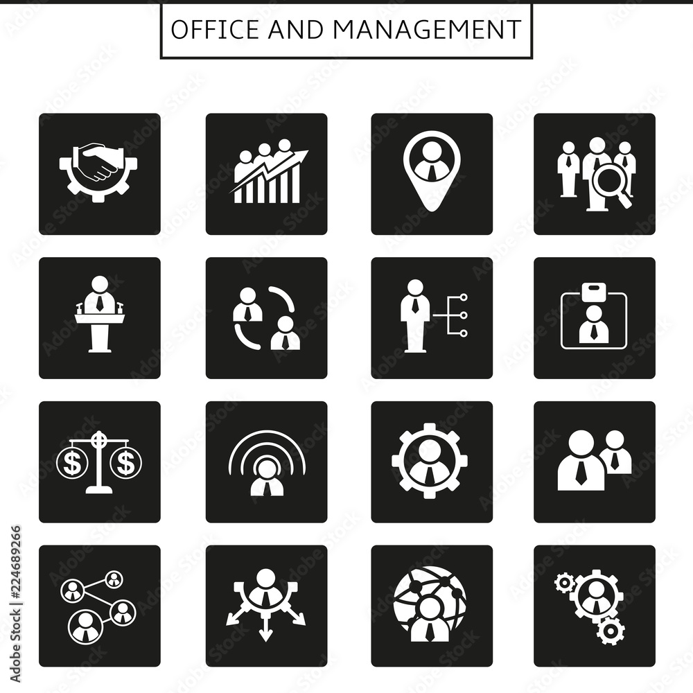 office and management icons office and management icons