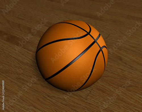 Oranger Basketball auf Spielfeld © Dr. N. Lange