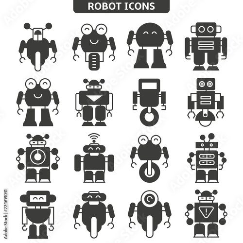 robot icons set