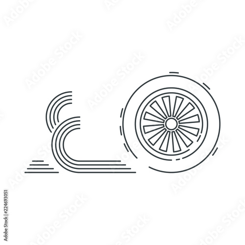 Wheel linear icon - vector minimal car tyre symbol or sign