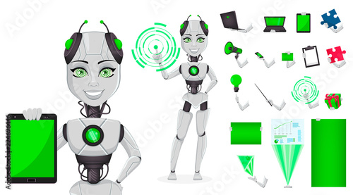 Robot with artificial intelligence, female bot