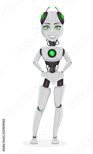 Robot with artificial intelligence, female bot
