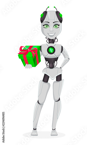 Robot with artificial intelligence, female bot