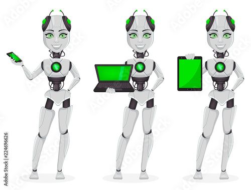 Robot with artificial intelligence, female bot