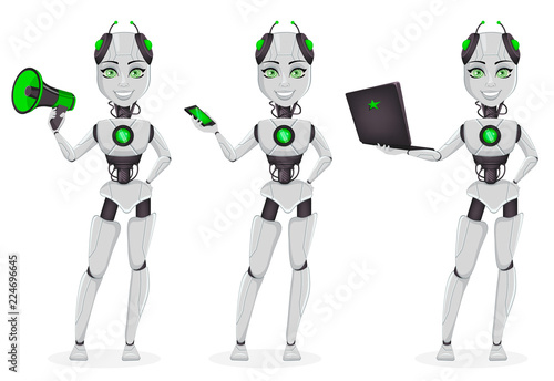 Robot with artificial intelligence, female bot