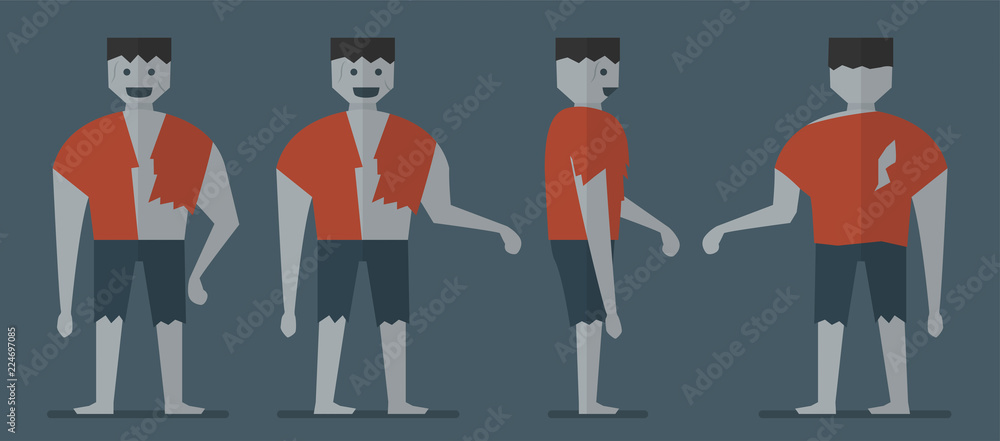 Character design of frankenstein for Halloween day, 31 October, Vector illustration isolated on dark blue background. Character design of frankenstein for Halloween day, 31 October, Vector illustration isolated on dark blue background.