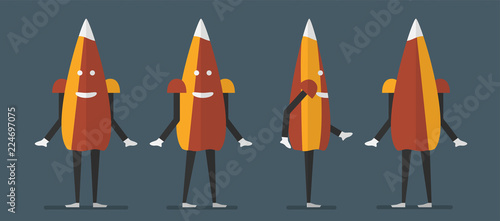 Character design of umbrella ghost for Halloween day, 31 October, Vector illustration isolated on dark blue background.