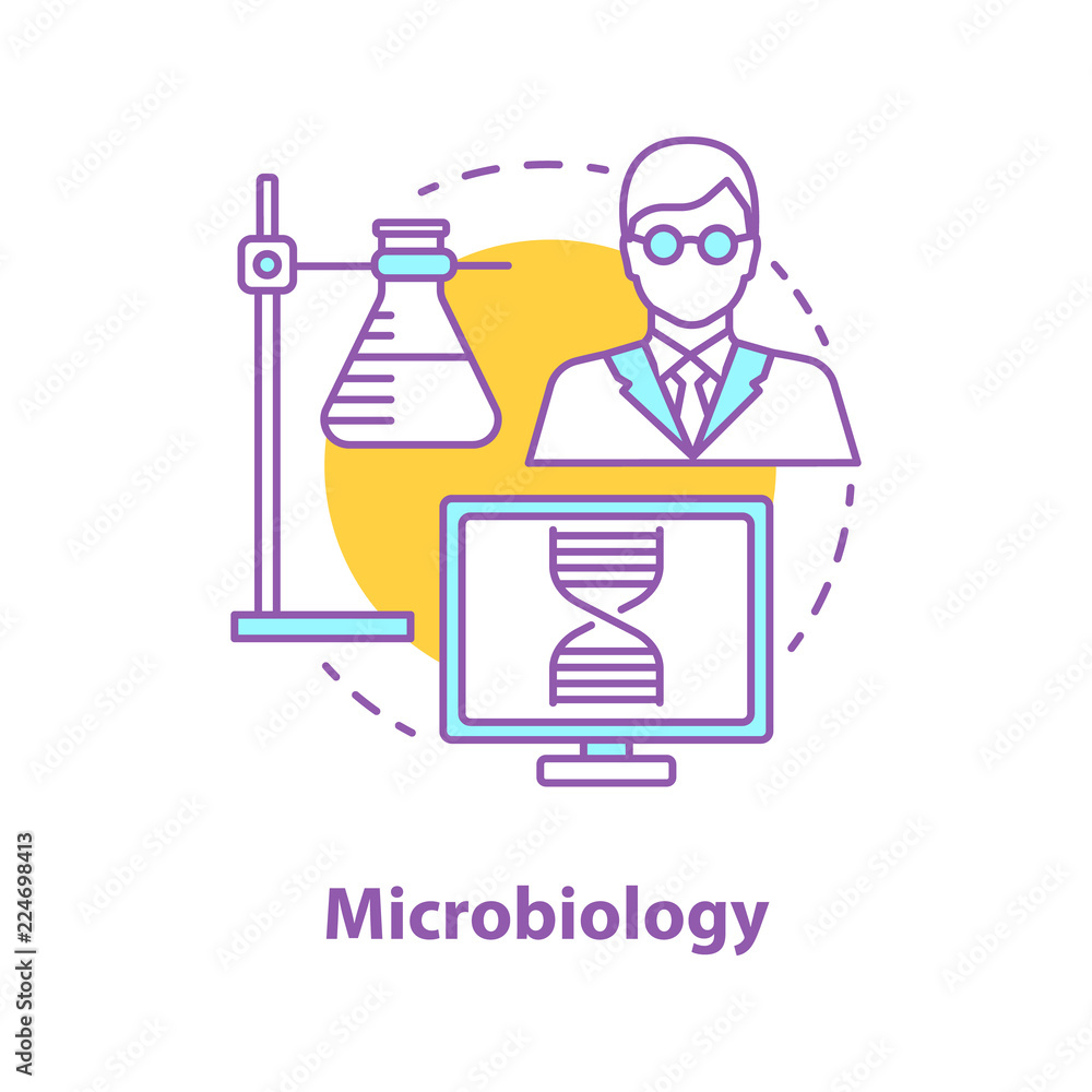 Naklejka premium Microbiology concept icon