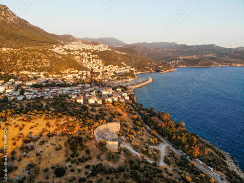 Aerial View of Ancient Antique Theatre Antiphellos in Kas Antalya photo